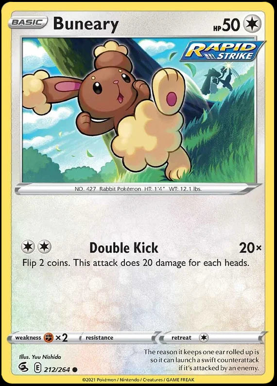 Buneary Fusion Strike Pokemon Card Singles 212/264