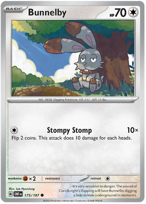 Bunnelby Obsidian Flames Single Pokemon Card