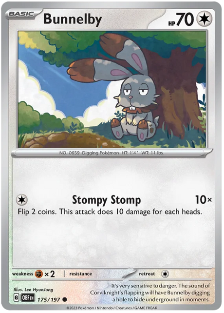 Bunnelby Obsidian Flames Single Pokemon Card