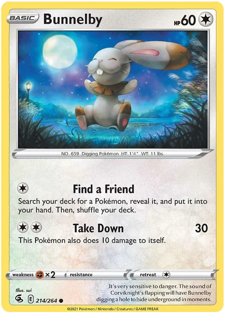 Bunnelby Fusion Strike Pokemon Card Singles 214/264