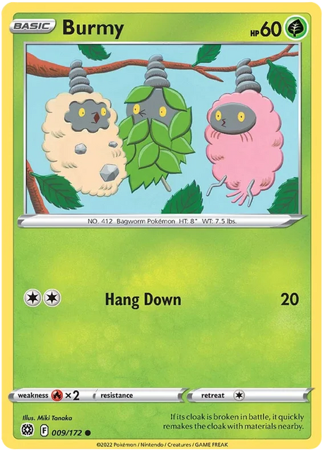 Burmy Brilliant Stars Pokemon Card Singles 009/172