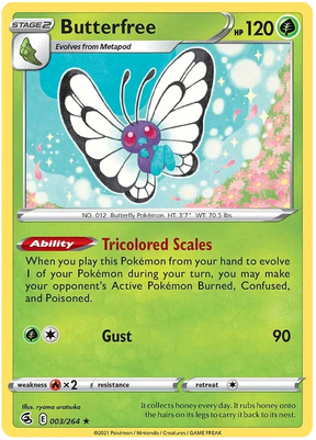 Butterfree Fusion Strike Pokemon Card Singles 003/264