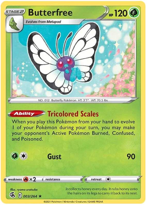 Butterfree Fusion Strike Pokemon Card Singles 003/264