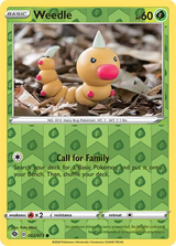 Weedle 002/073, Champion’s Path, Reverse Holo finish, representative matte composite