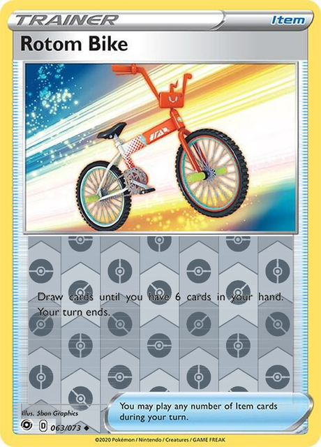 Rotom Bike 063/073, Champion’s Path, Reverse Holo finish, representative matte composite