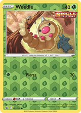 Weedle 001/198, Chilling Reign, Reverse Holo finish, representative matte composite