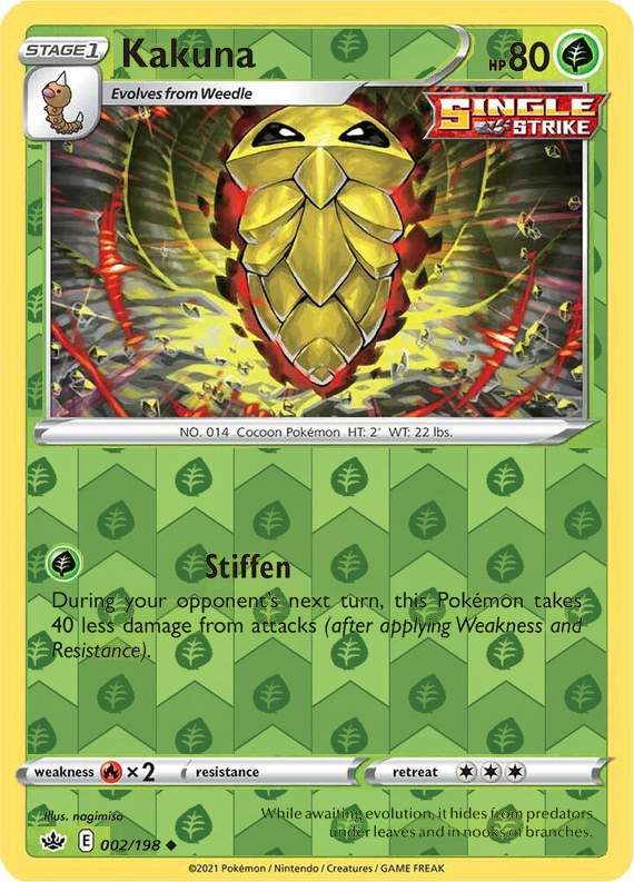 Kakuna 002/198, Chilling Reign, Reverse Holo finish, representative matte composite