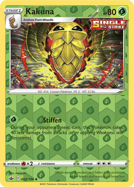 Kakuna 002/198, Chilling Reign, Reverse Holo finish, representative matte composite