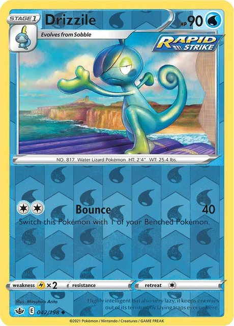Drizzile 042/198, Chilling Reign, Reverse Holo finish, representative matte composite