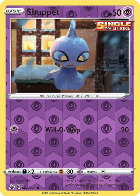 Shuppet 062/198, Chilling Reign, Reverse Holo finish, representative matte composite