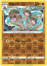 Dugtrio 077/198, Chilling Reign, Reverse Holo finish, representative matte composite