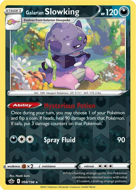 Galarian Slowking 098/198, Chilling Reign, Reverse Holo finish, representative matte composite