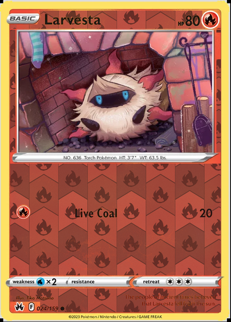 Larvesta 024/159, Crown Zenith, Reverse Holo finish, representative matte composite
