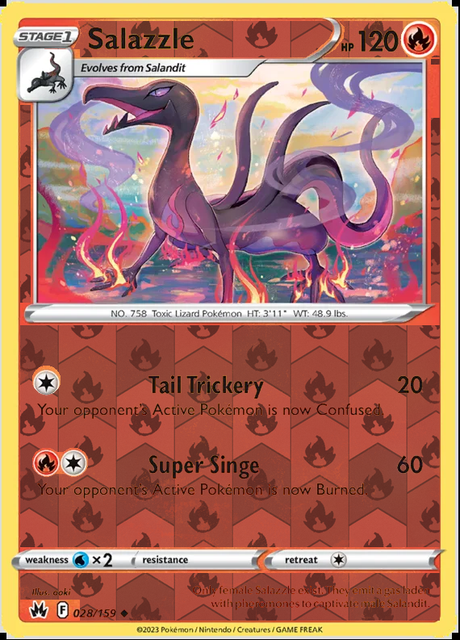 Salazzle 028/159, Crown Zenith, Reverse Holo finish, representative matte composite