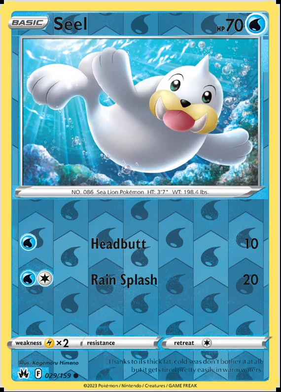 Seel 029/159, Crown Zenith, Reverse Holo finish, representative matte composite