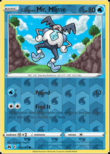 Galarian Mr. Mime 030/159, Crown Zenith, Reverse Holo finish, representative matte composite