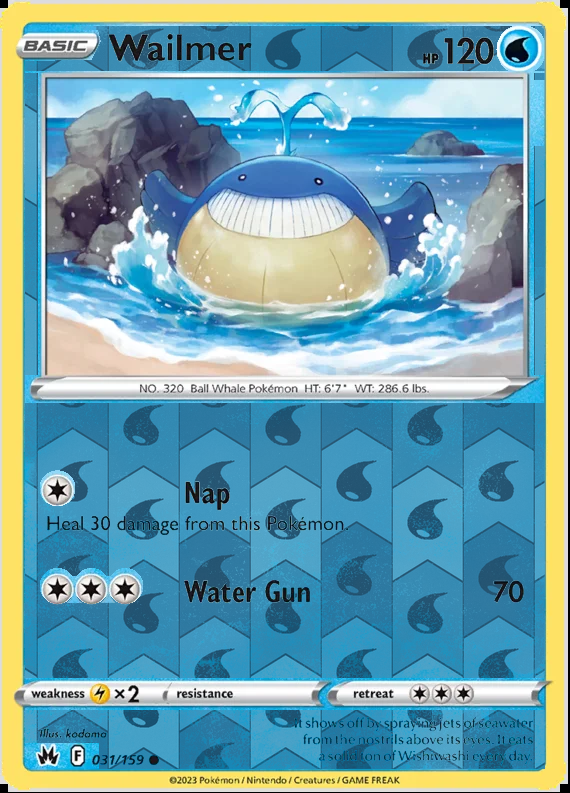 Wailmer 031/159, Crown Zenith, Reverse Holo finish, representative matte composite