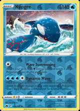 Kyogre 036/159, Crown Zenith, Reverse Holo finish, representative matte composite