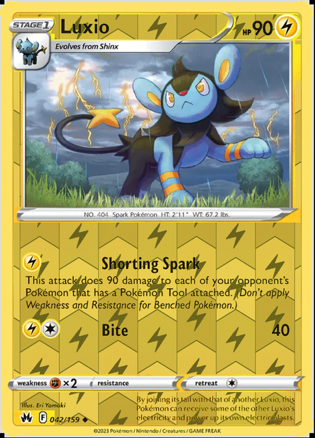 Luxio 042/159, Crown Zenith, Reverse Holo finish, representative matte composite