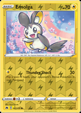 Emolga 047/159, Crown Zenith, Reverse Holo finish, representative matte composite