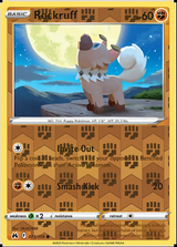 Rockruff 073/159, Crown Zenith, Reverse Holo finish, representative matte composite