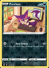 Purrloin 077/159, Crown Zenith, Reverse Holo finish, representative matte composite