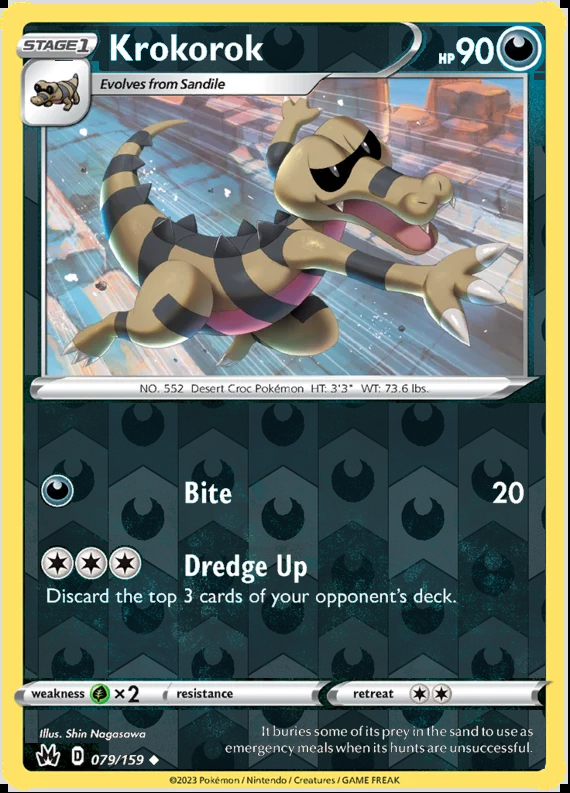 Krokorok 079/159, Crown Zenith, Reverse Holo finish, representative matte composite