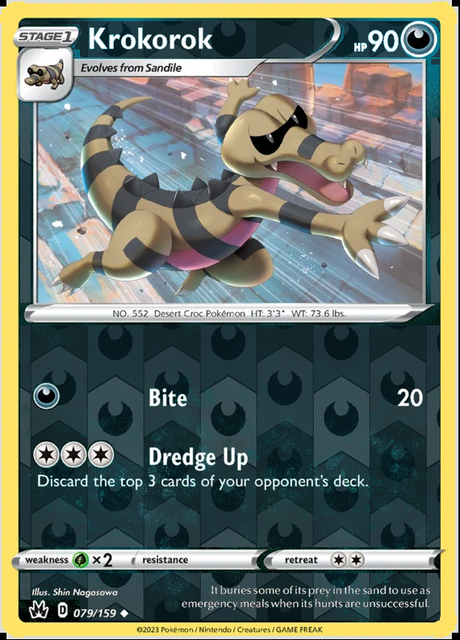 Krokorok 079/159, Crown Zenith, Reverse Holo finish, representative matte composite