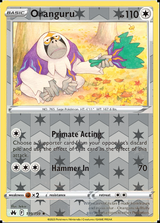 Oranguru 119/159, Crown Zenith, Reverse Holo finish, representative matte composite