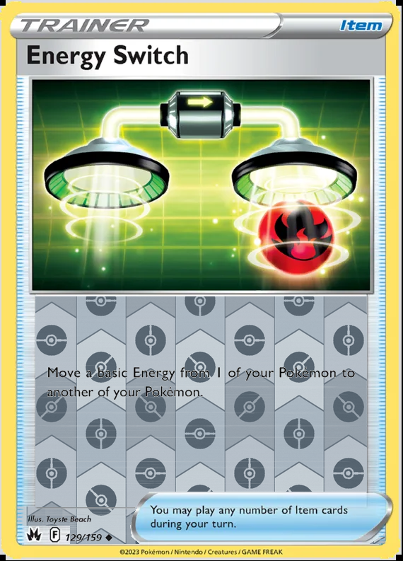 Energy Switch 129/159, Crown Zenith, Reverse Holo finish, representative matte composite