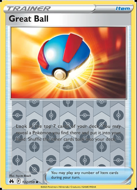 Great Ball 132/159, Crown Zenith, Reverse Holo finish, representative matte composite