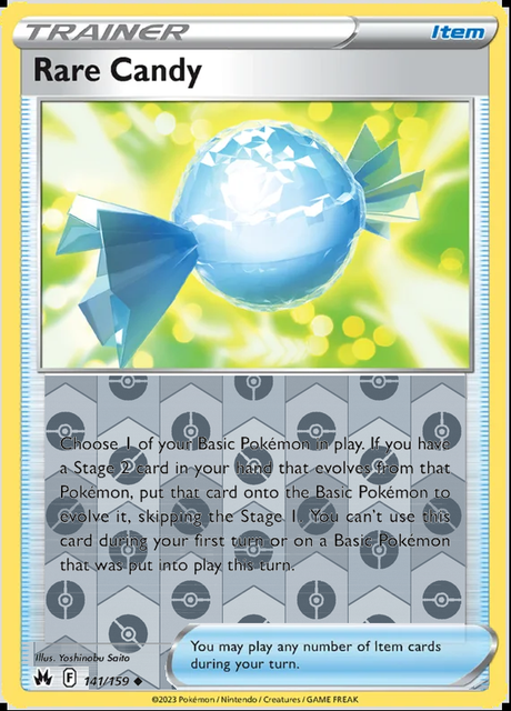 Rare Candy 141/159, Crown Zenith, Reverse Holo finish, representative matte composite