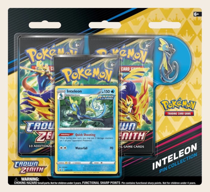 Pokemon Sword & Shield Crown Zenith Pin Collection Inteleon