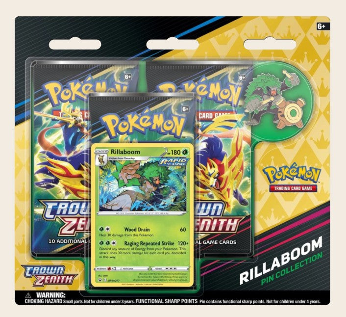 Pokemon Sword & Shield Crown Zenith Pin Collection Rillaboom