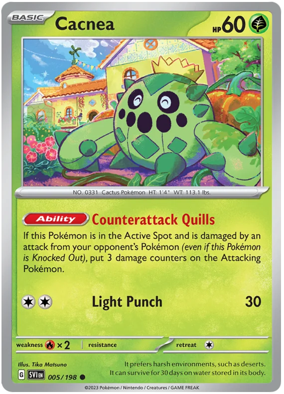 Cacnea Scarlet & Violet Base Set Pokemon Card Single