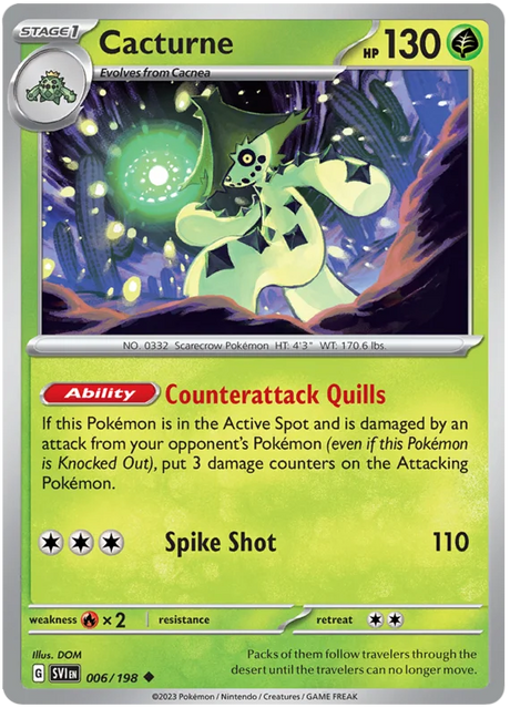 Cacturne Scarlet & Violet Base Set Pokemon Card Single
