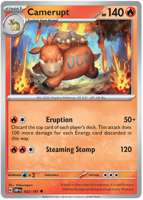 Camerupt Obsidian Flames Single Pokemon Card