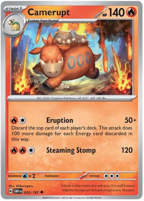 Camerupt Obsidian Flames Single Pokemon Card