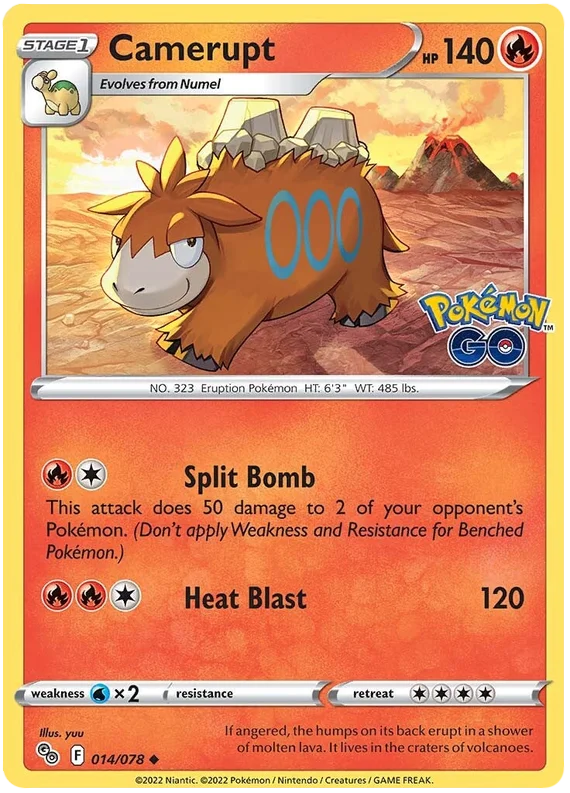 Camerupt Pokemon GO Card Singles 014/078