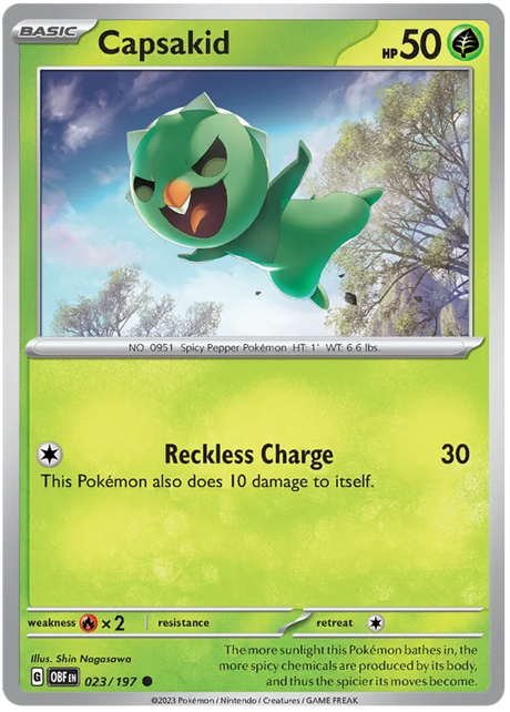 Capsakid 023 Obsidian Flames Single Pokemon Card