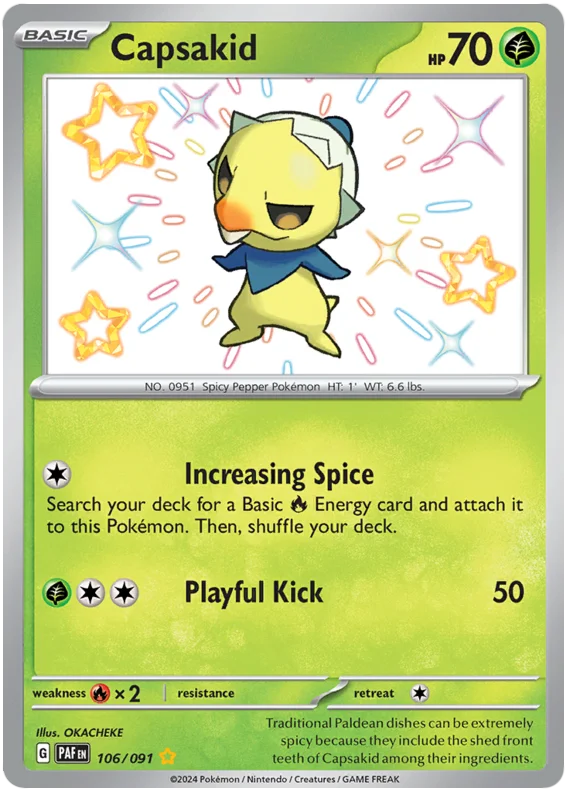 Capsakid Paldean Fates Pokemon Card Single 106/091