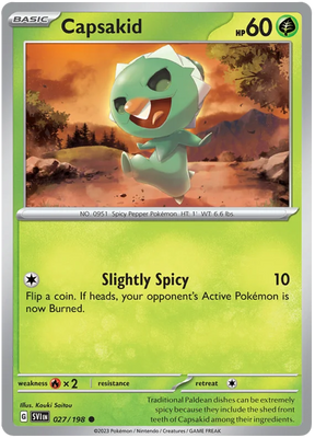Capsakid 027 Scarlet & Violet Base Set Pokemon Card Single