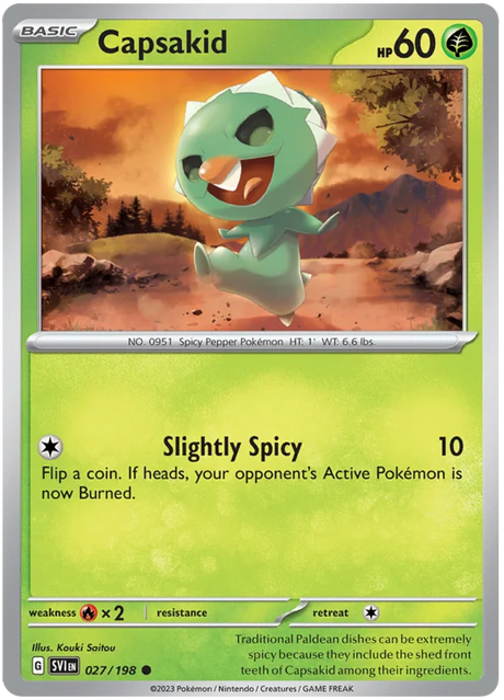 Capsakid 027 Scarlet & Violet Base Set Pokemon Card Single
