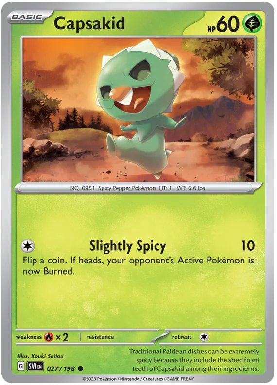 Capsakid 027 Scarlet & Violet Base Set Pokemon Card Single