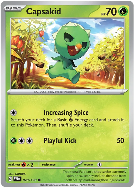 Capsakid 028 Scarlet & Violet Base Set Pokemon Card Single