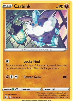 Carbink Lost Origin Pokemon Single Card 108/196