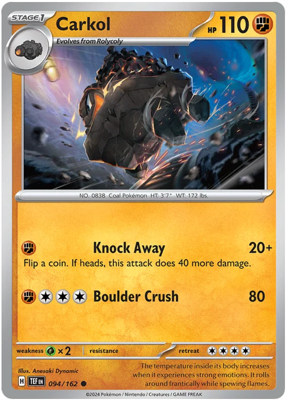 Carkol Temporal Forces Pokemon Single 094/162