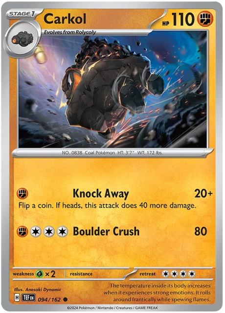Carkol Temporal Forces Pokemon Single 094/162
