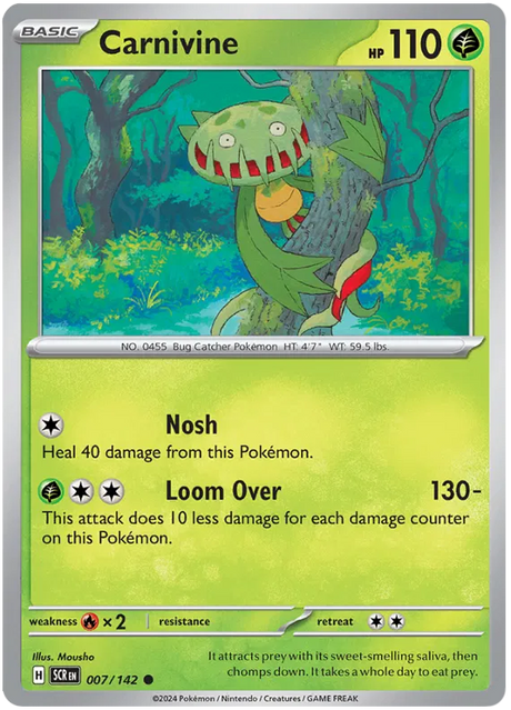 Carnivine Stellar Crown Pokemon Single Card 007/142