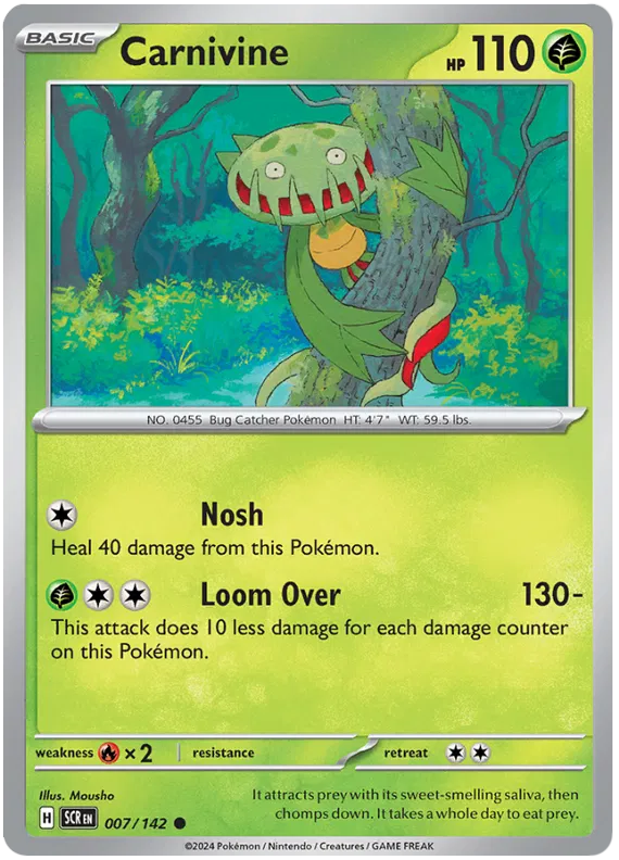 Carnivine Stellar Crown Pokemon Single Card 007/142